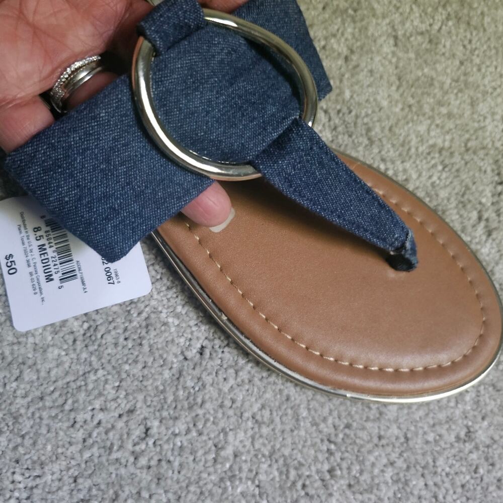 Liz Clairborne Denim Blue Sandals Size 8.5 - Picture 8 of 8